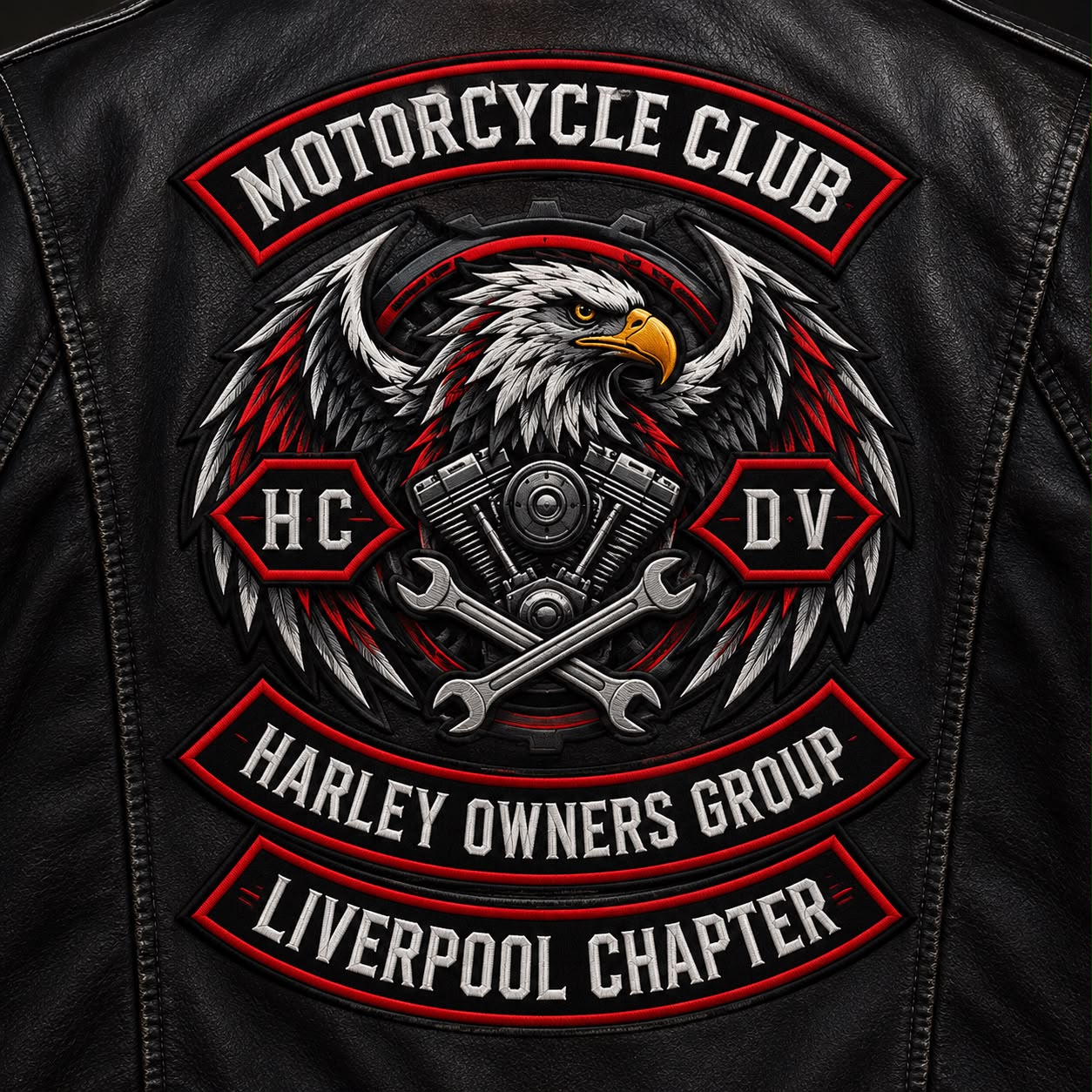 Motorcycle club jacket back